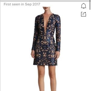 Dress the population, plunge illusion navy sequins